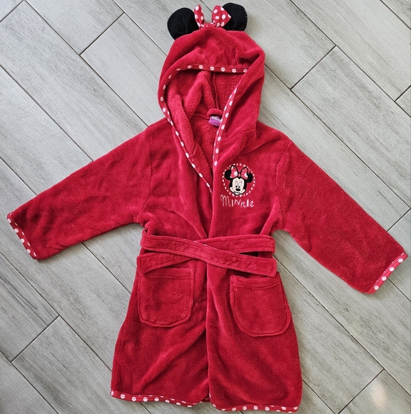 Disney Other - Disney ❤️Minnie Mouse Red Kids Robe